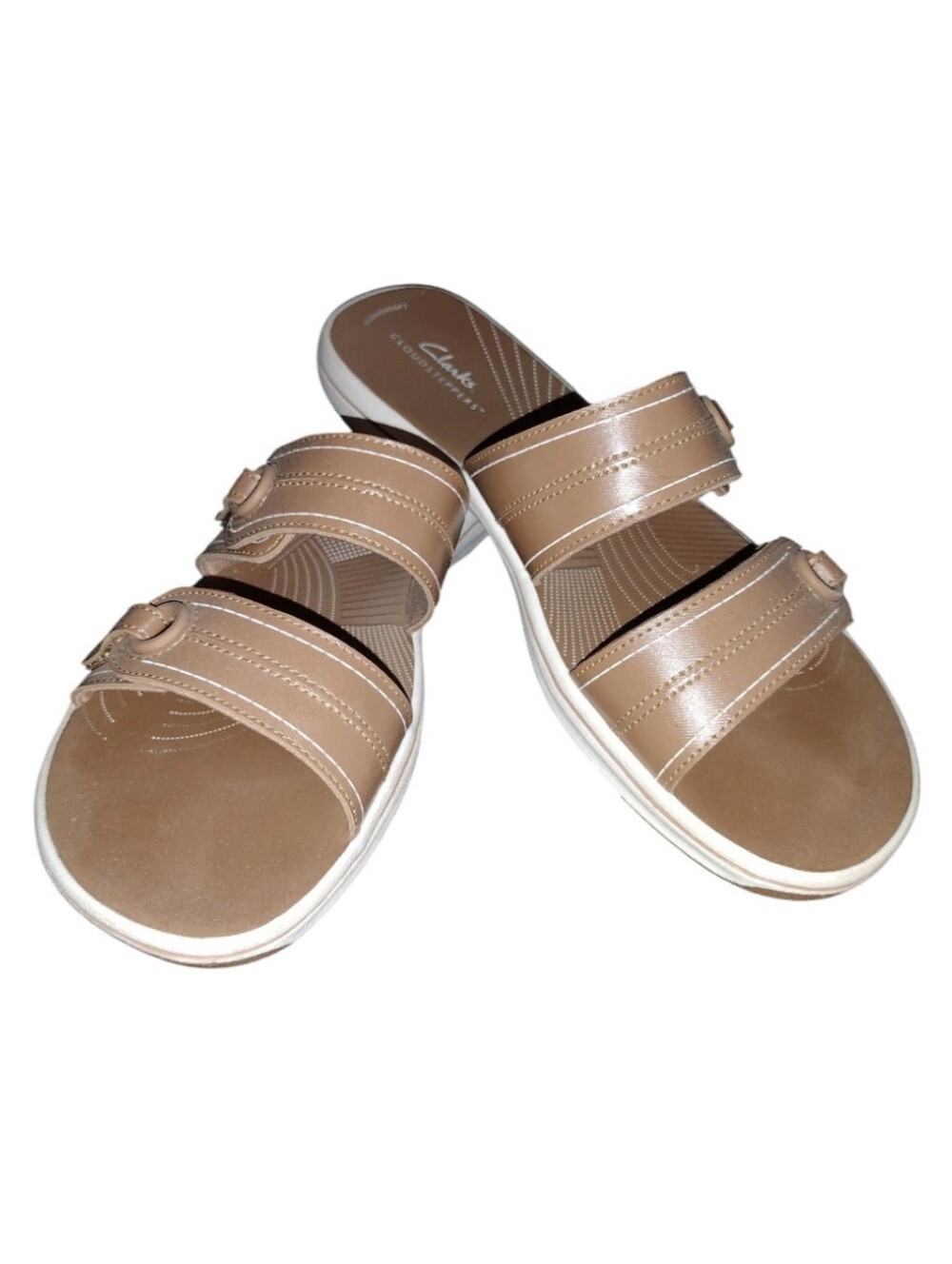Clarks Breeze Maye Women's Double-Strap Slide Velcro Adjustable Sandals 9 M